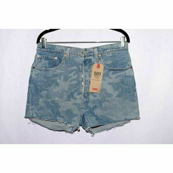 Levis 501 Red Tab Denim Short Womens 30 High Rise Button Fly Cut Off Summer NWT - Picture 4 of 7